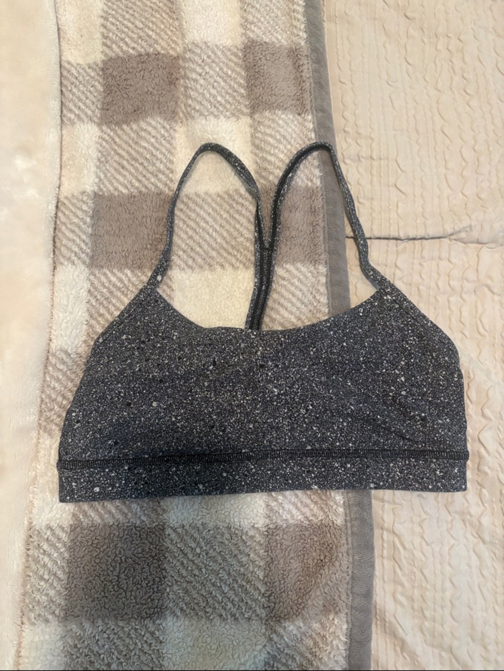 Lululemon Black and White Speckled Align Sport Bra